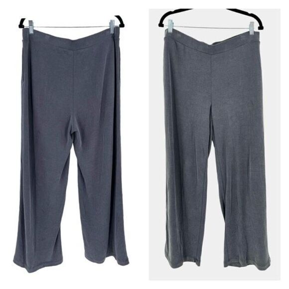 J. Jill Pure Jill Women's Pull-On Sand-Washed Wide Leg Pants Slinky Gray Medium - Picture 3 of 10